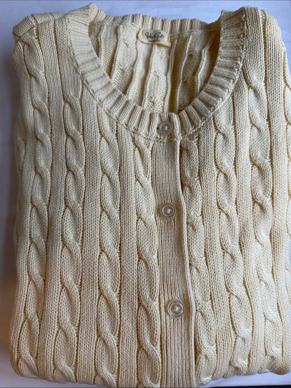 Brandy Melville Soft Pale Yellow Cable Cardigan